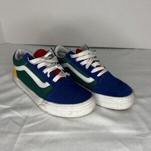 Vans Off The Wall 500714 Kids Shoes Size 3 Suede/Canvas Blue/Green/Yellow/Red